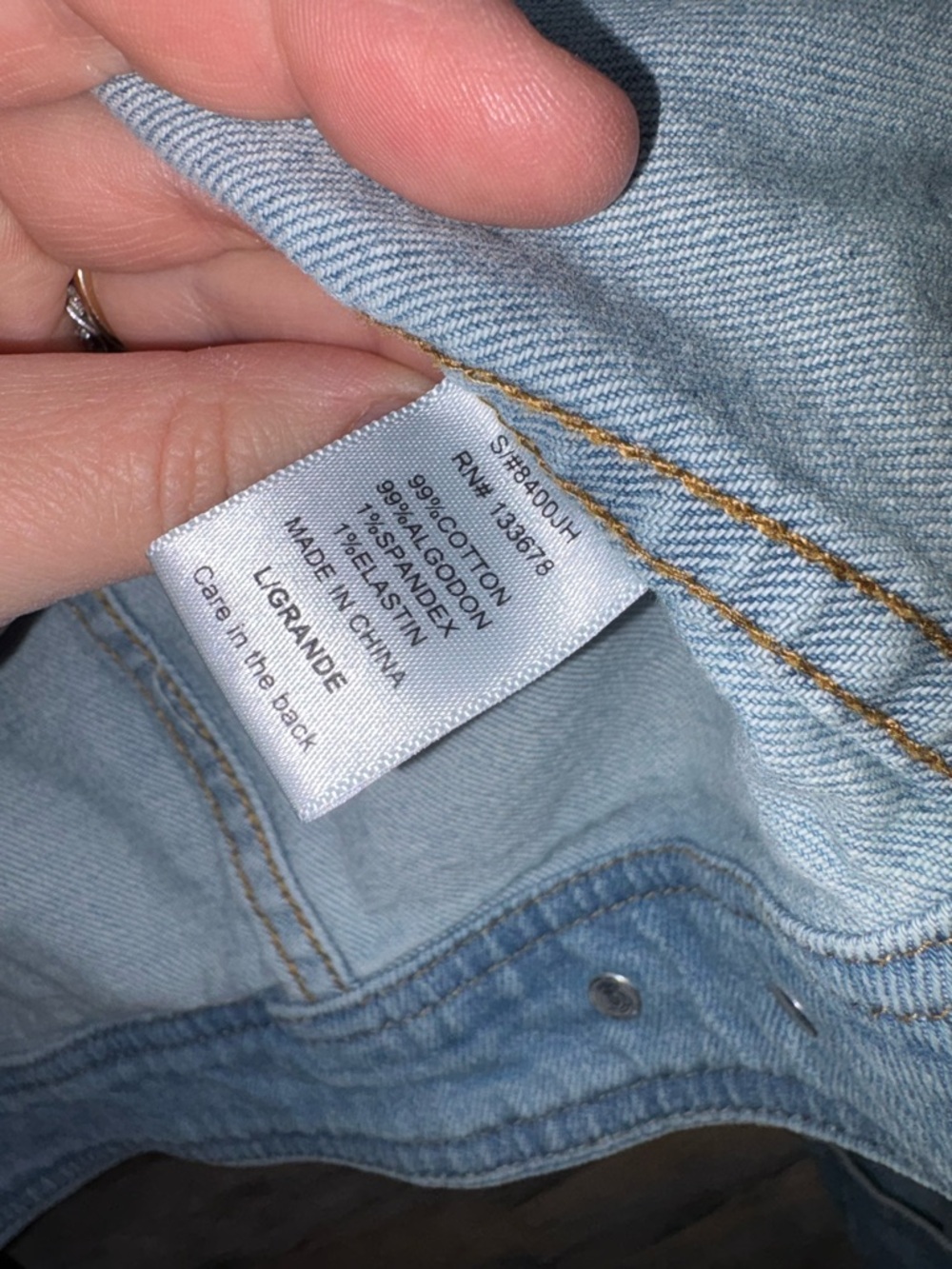Light Wash Crop Denim Jacket - Light Blue - Picture 4 of 6